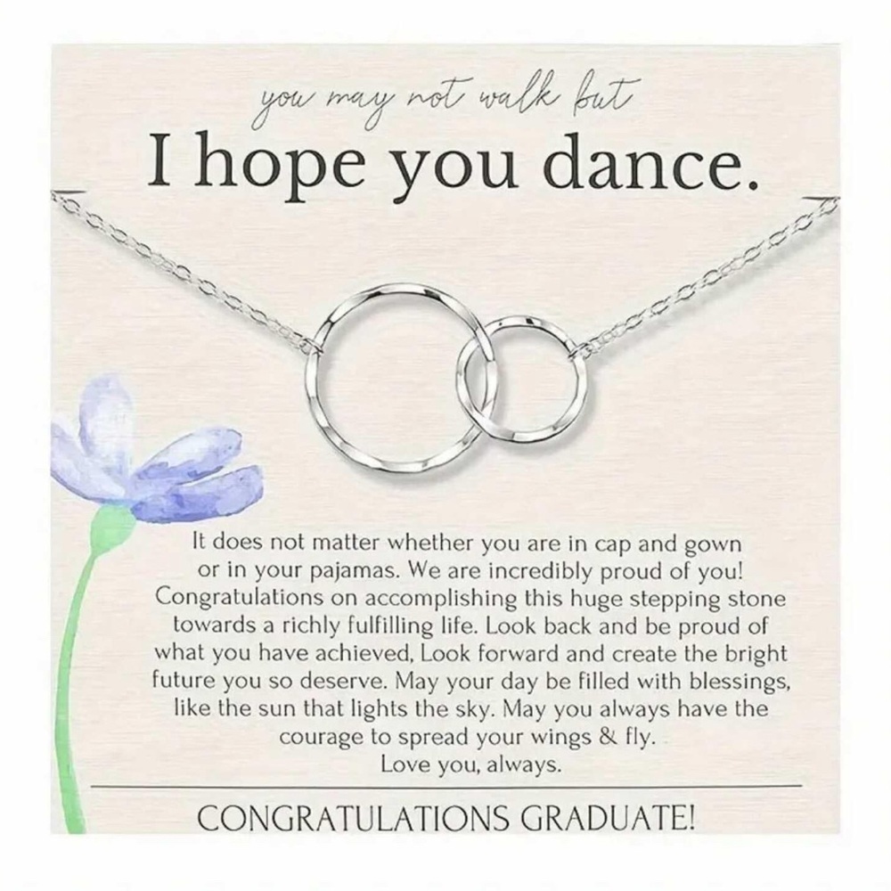 NWT Silver Pendant Necklace Gift, Graduation Gift‎ with “I Hope You Dance